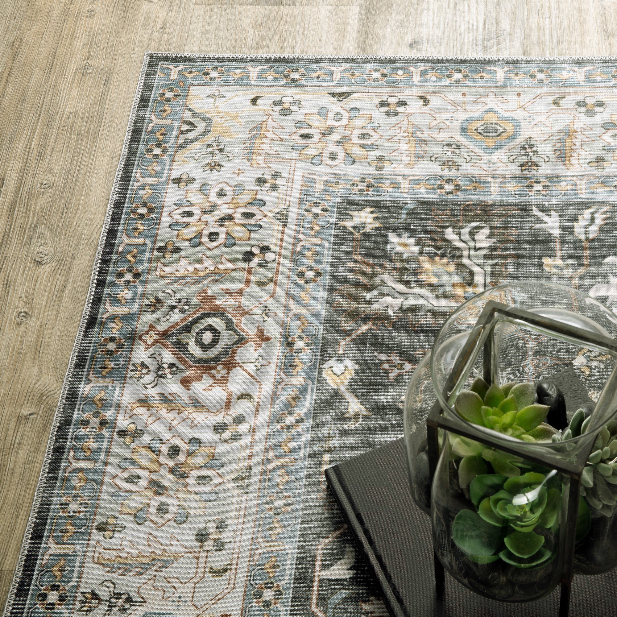 Oriental Weavers Charleston Printed CHA-09 Overdyed Grey Area Rugs ...