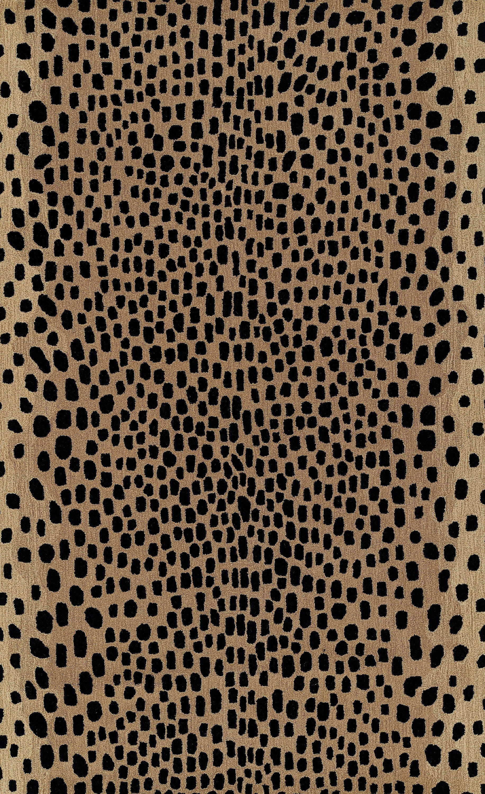 Leopard Skin Design Tufted 5x8 Wool Area Rug