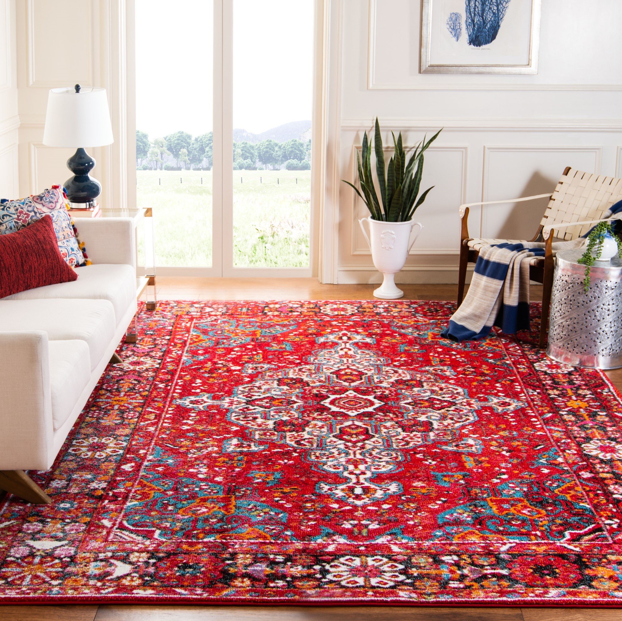 Red Beige Traditional Classic Rug Large Small Medallion Bedroom Oriental Rugs 