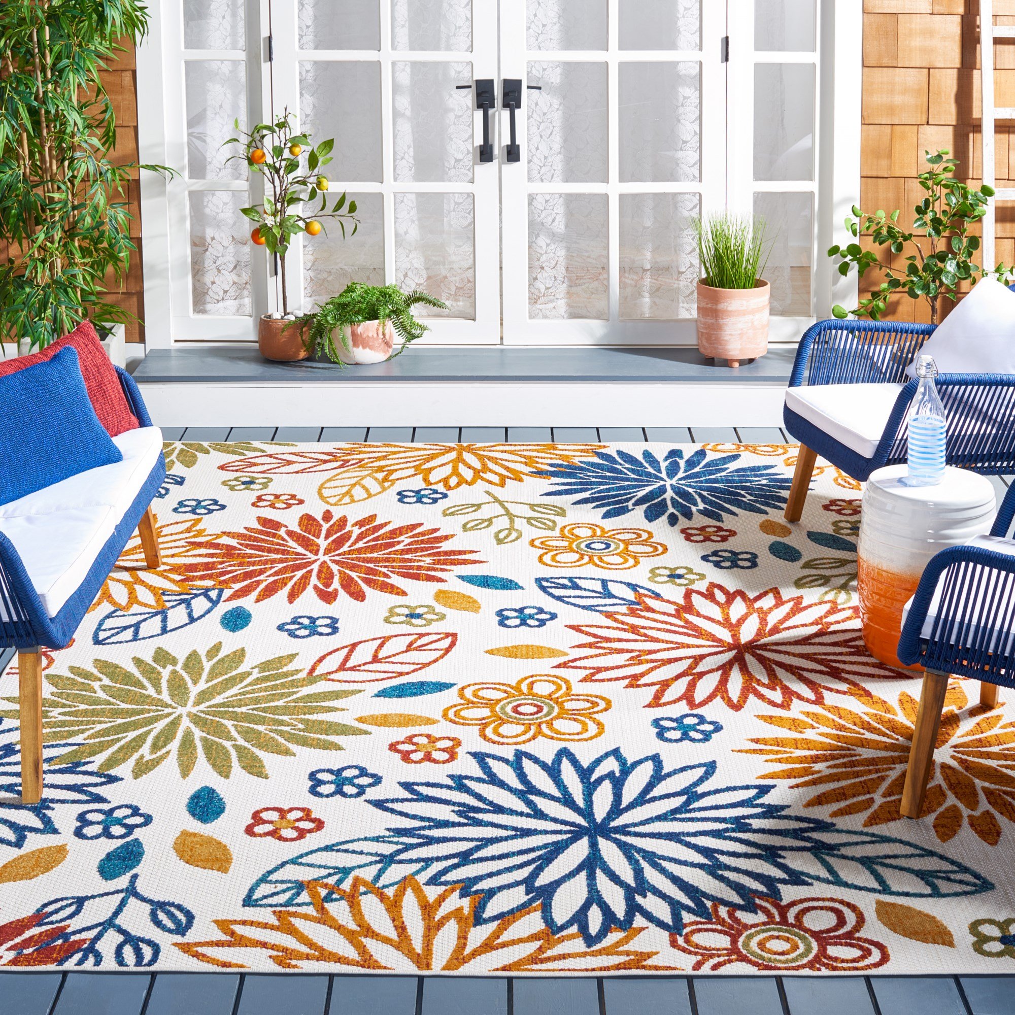 Safavieh-Cabana-CBN-833-Creme, Red (A)