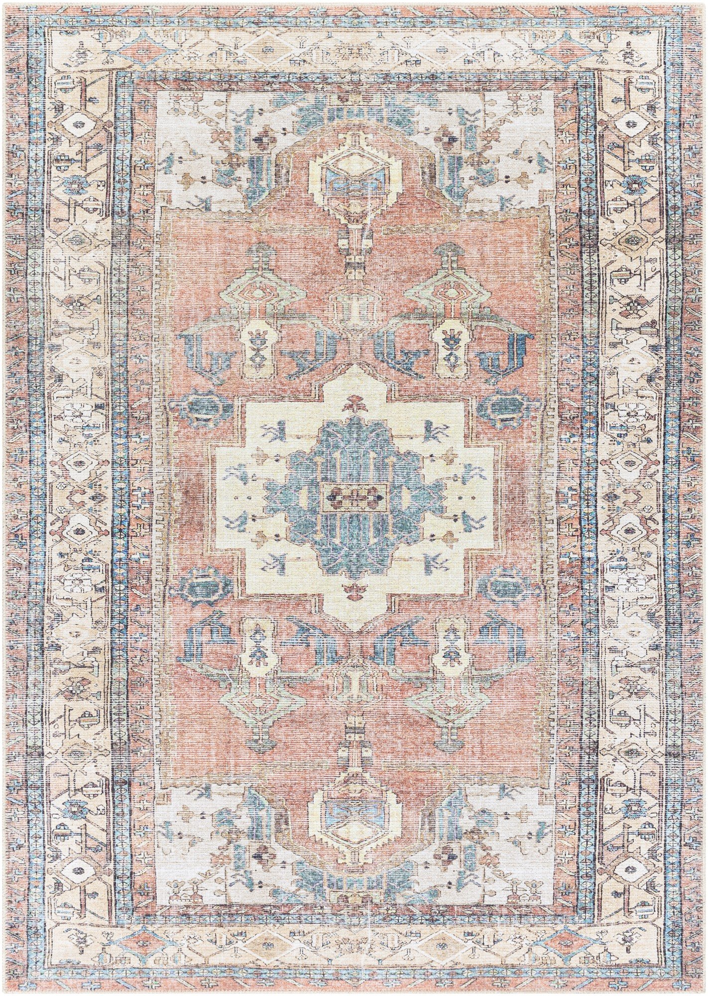 Amelie Sage Washable Accent Rug, 2x3