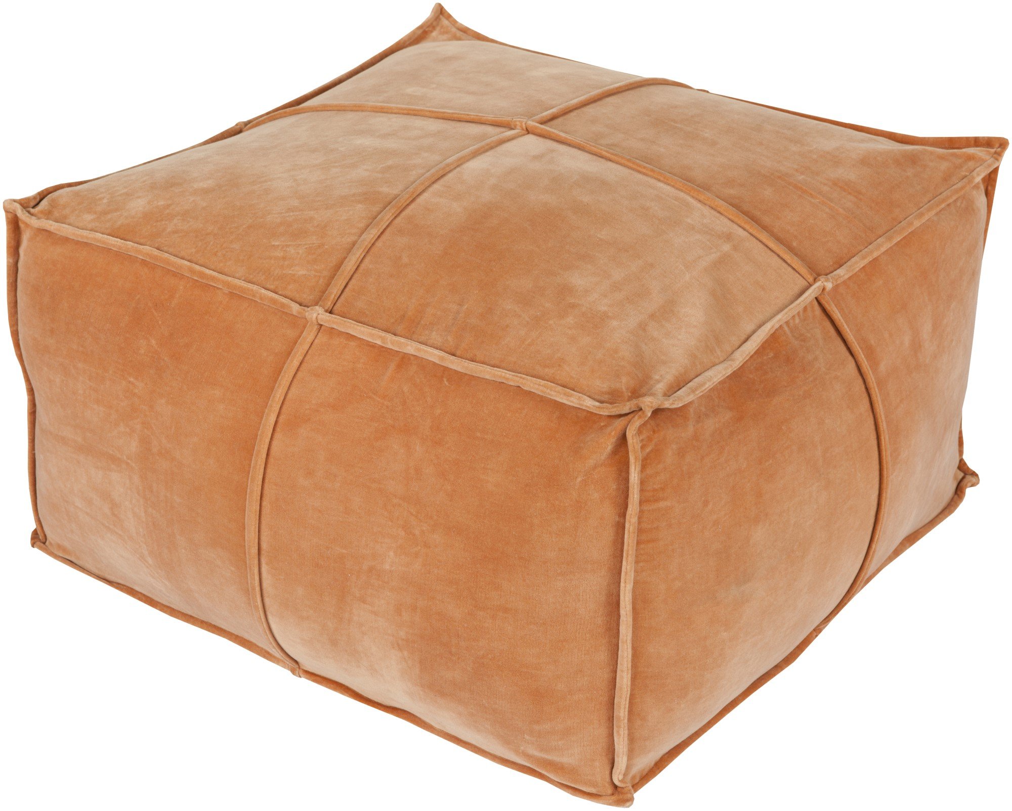 Surya Cotton Velvet Pouf 14072 Poufs Solid Cotton Poufs Rugs Direct