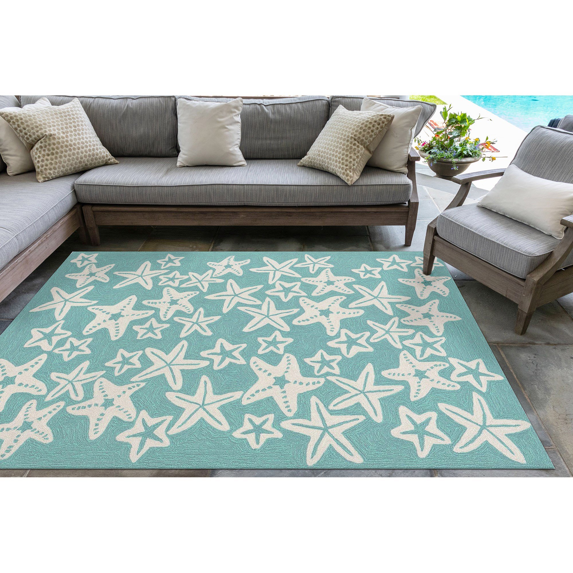 Liora Manne Capri Starfish Beach / Nautical Area Rugs | Rugs Liora Manne Capri Starfish Beach / Nautical Area Rugs | Rugs