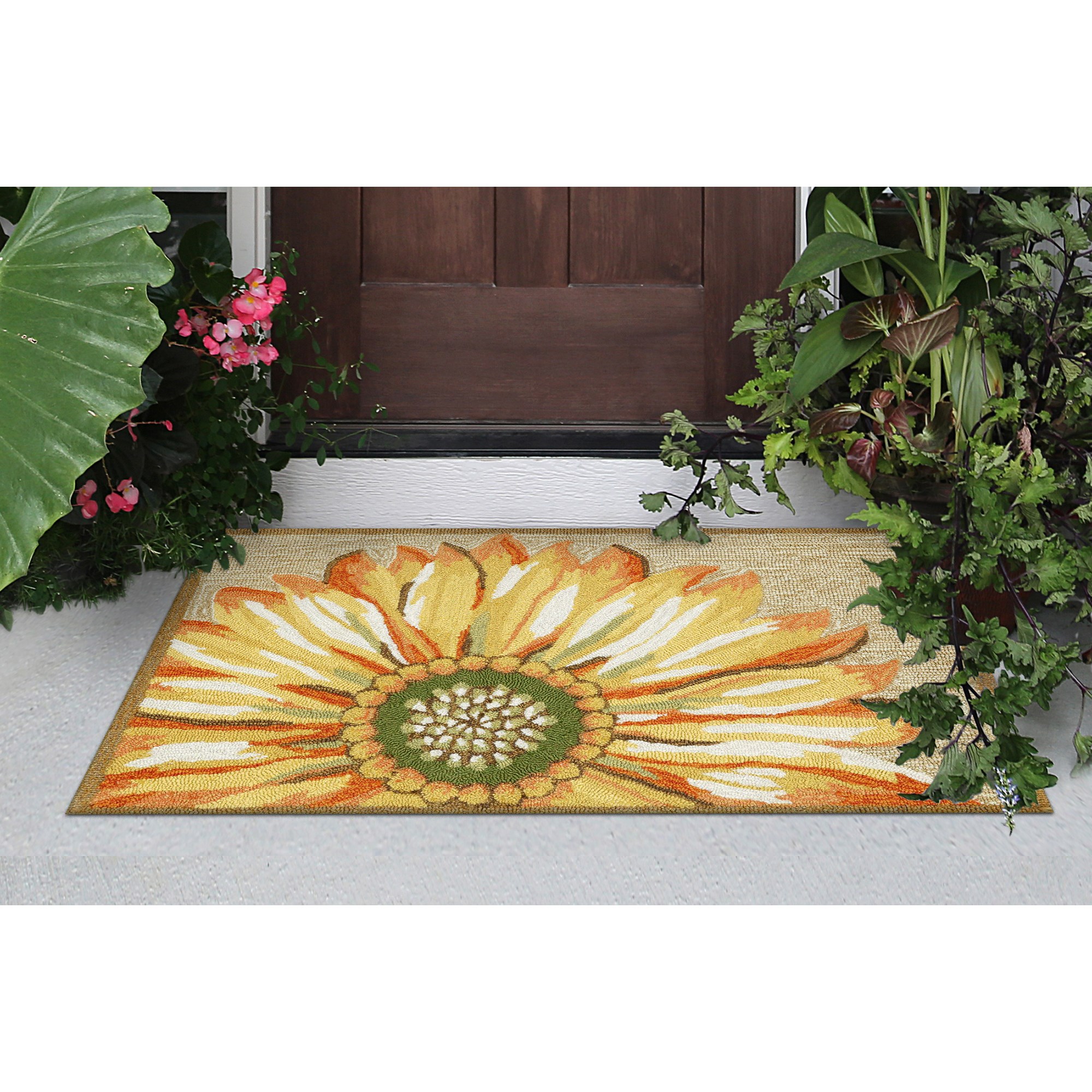 4x5 Rug, Sunflower Rugs for Living Room Bedroom, Yellow Flower Area Rug &  Bedroom Decor, Washable Non Slip Soft Low Pile Indoor Carpet, Home