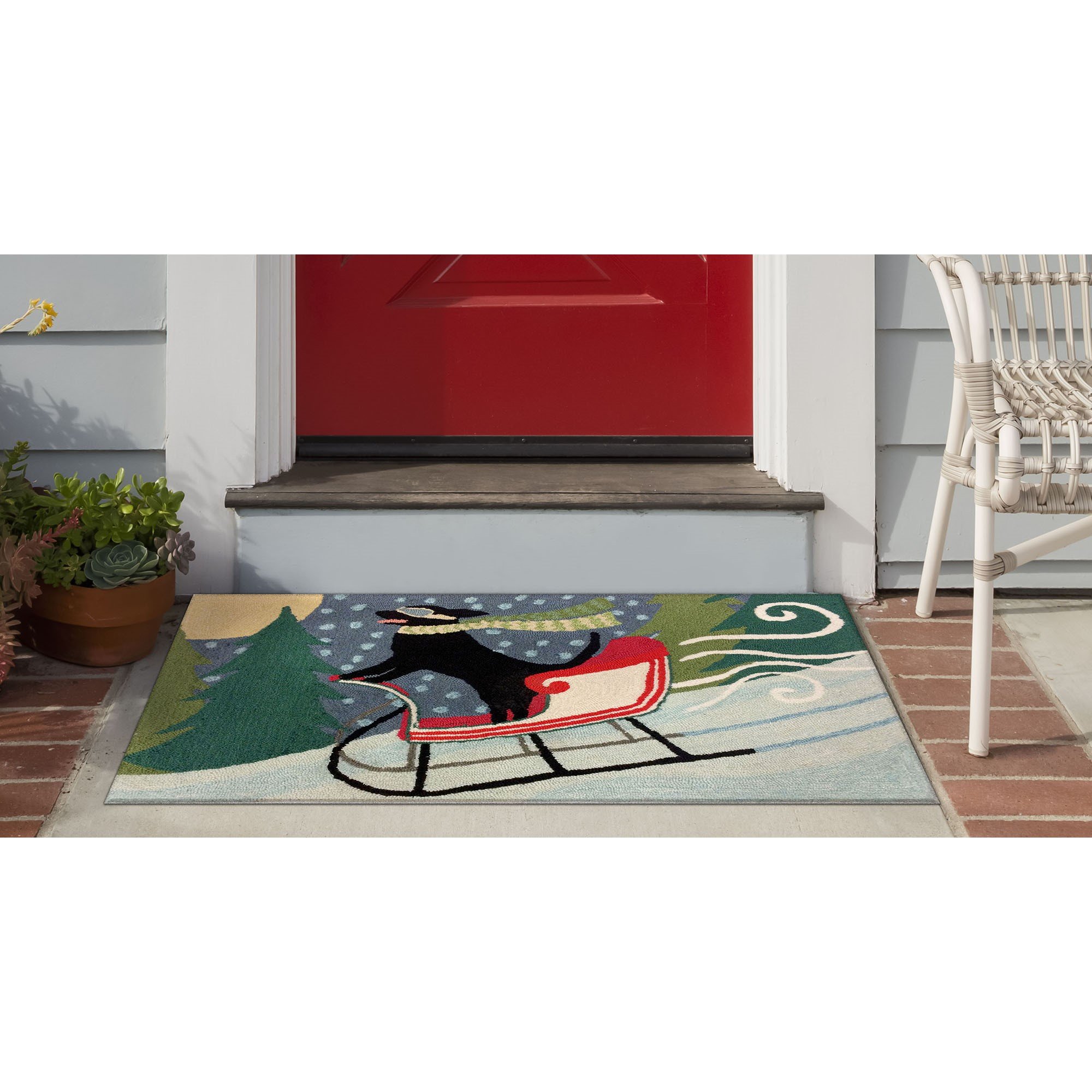 Liora Manne Front Porch Sledding Dog Rugs Rugs Direct