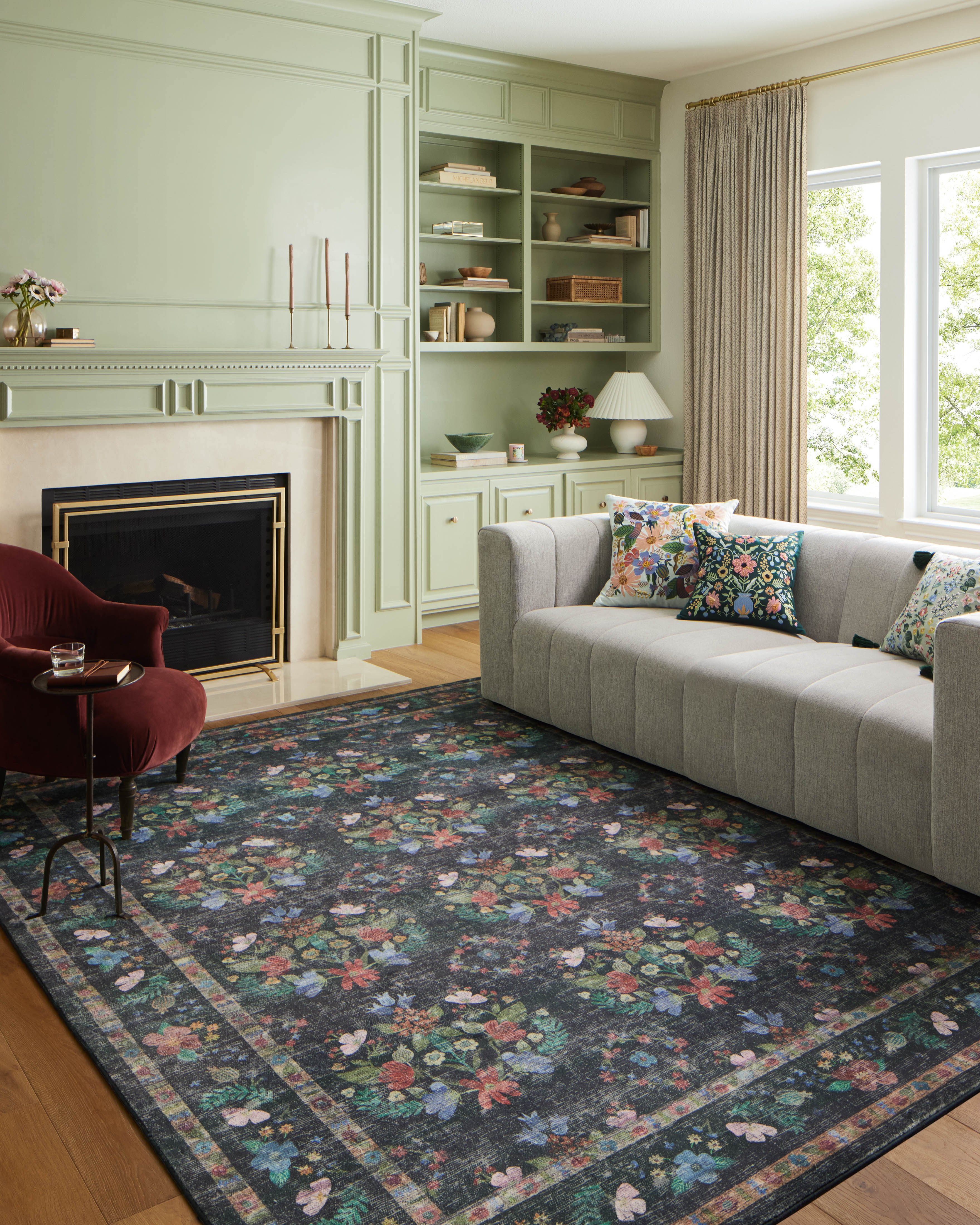 Rifle Paper Co. x Loloi Courtyard COU-04 Area Rugs | Rugs Direct