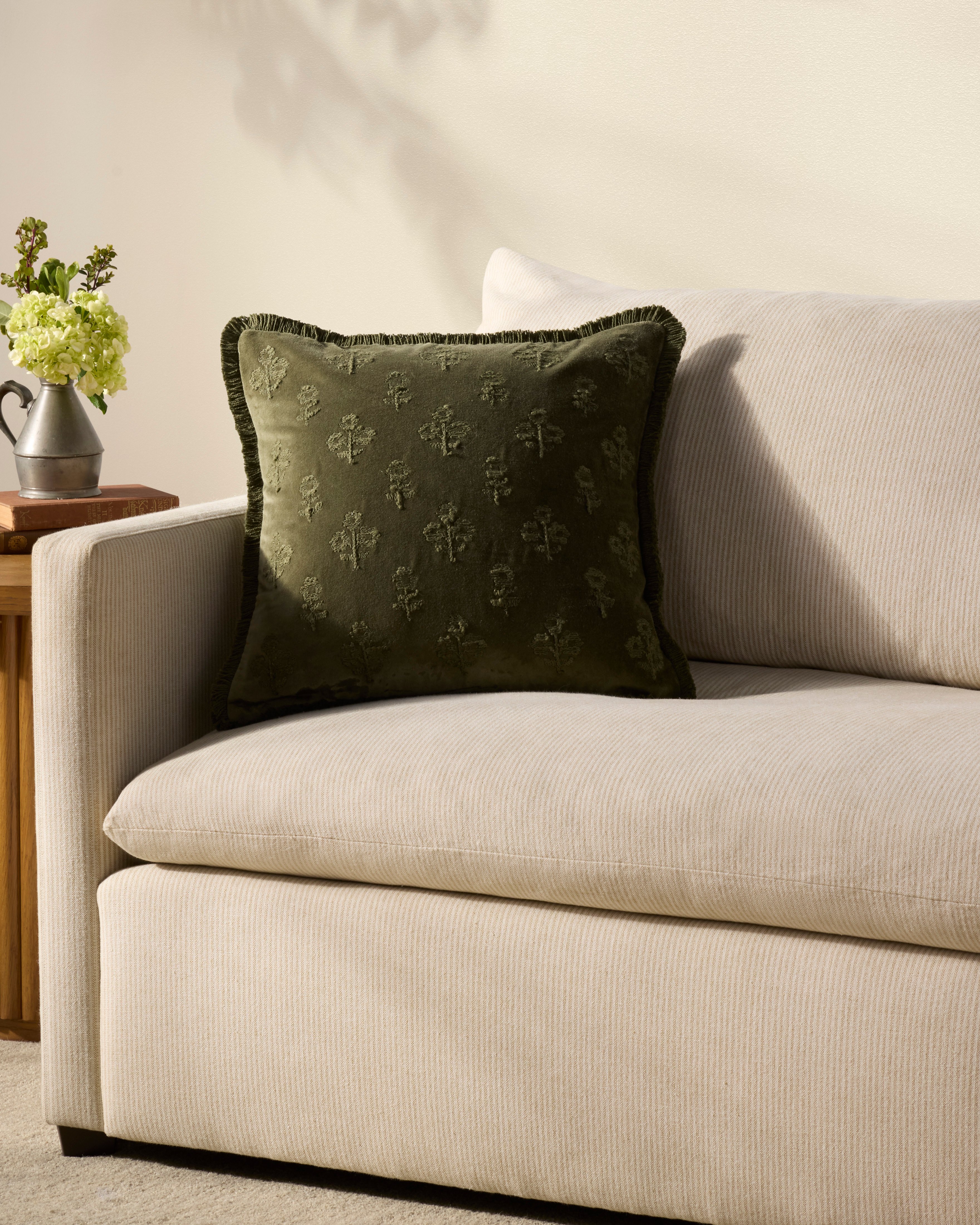 Set Of 2 Decorative Cushions HOWEA Cotton 45 X 45 Cm Beige Geometric - View #8