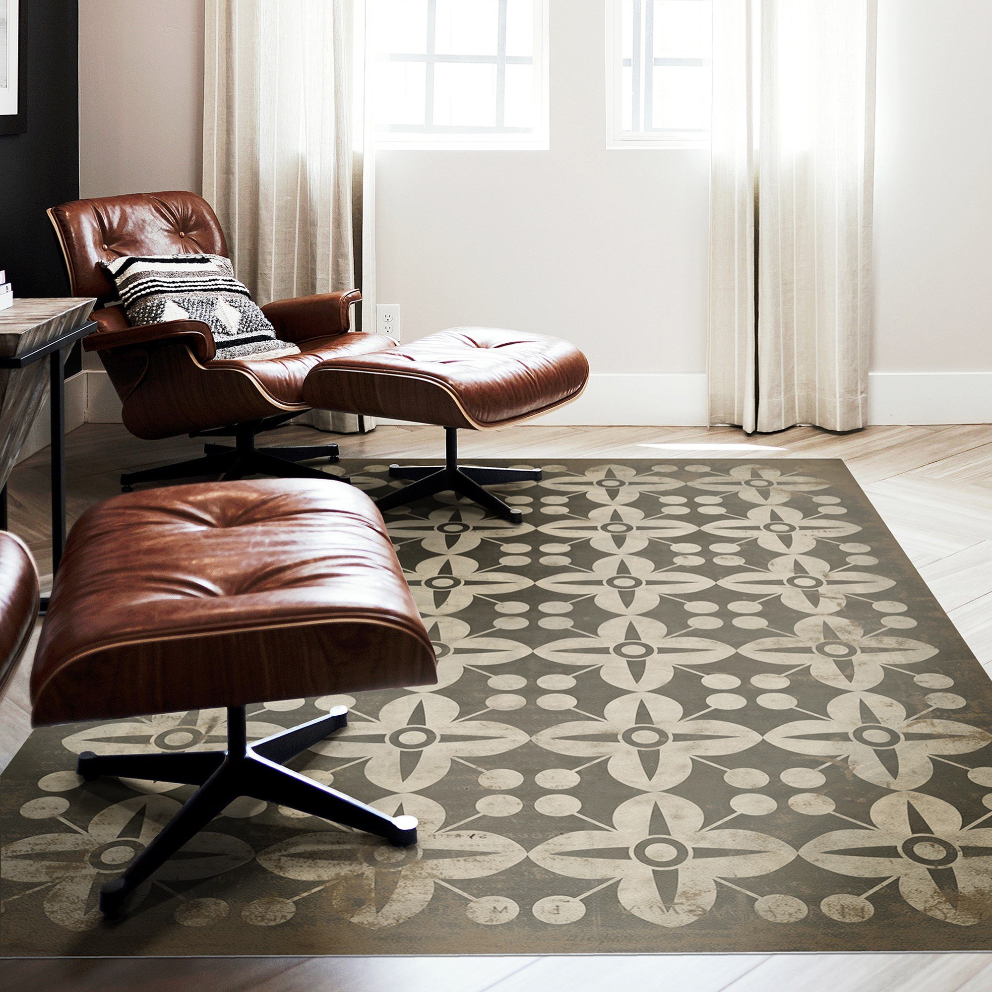 Spicher and Company Vintage Vinyl Floor Cloths Oz Modern Area Rugs