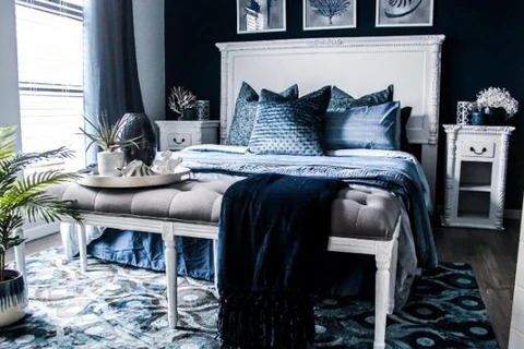 Deep, Dark Blues - Blue Bedroom Decor Ideas