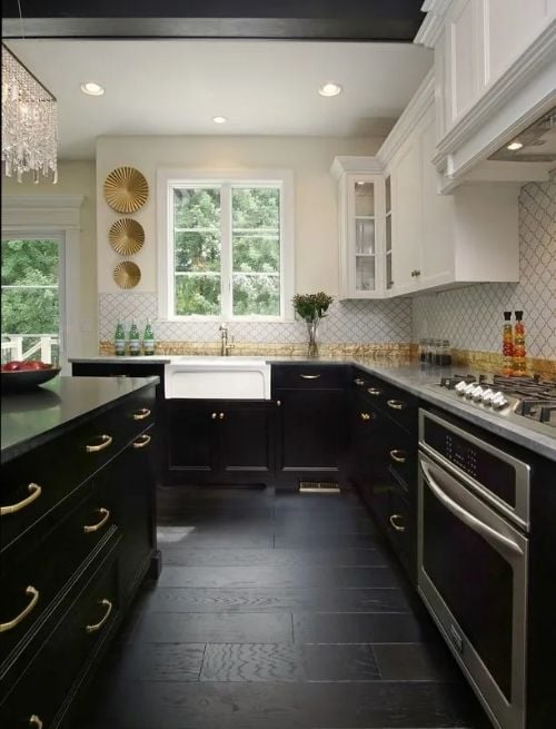 Luxe on All Levels - Black & White Kitchen Decor Images
