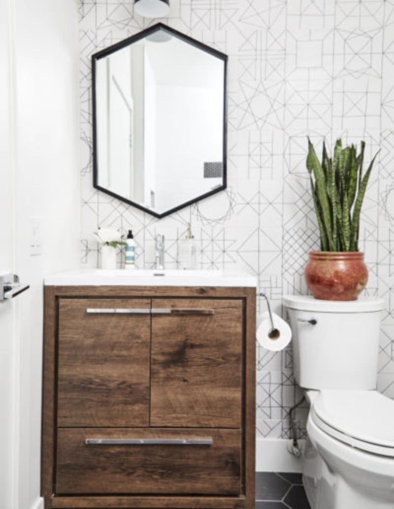 Simple Geometry - Small Bathroom Decor Ideas