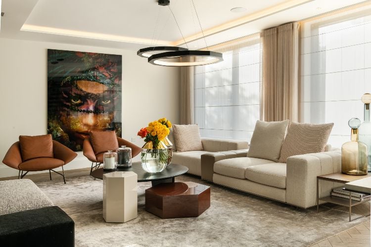 interior design living room brown