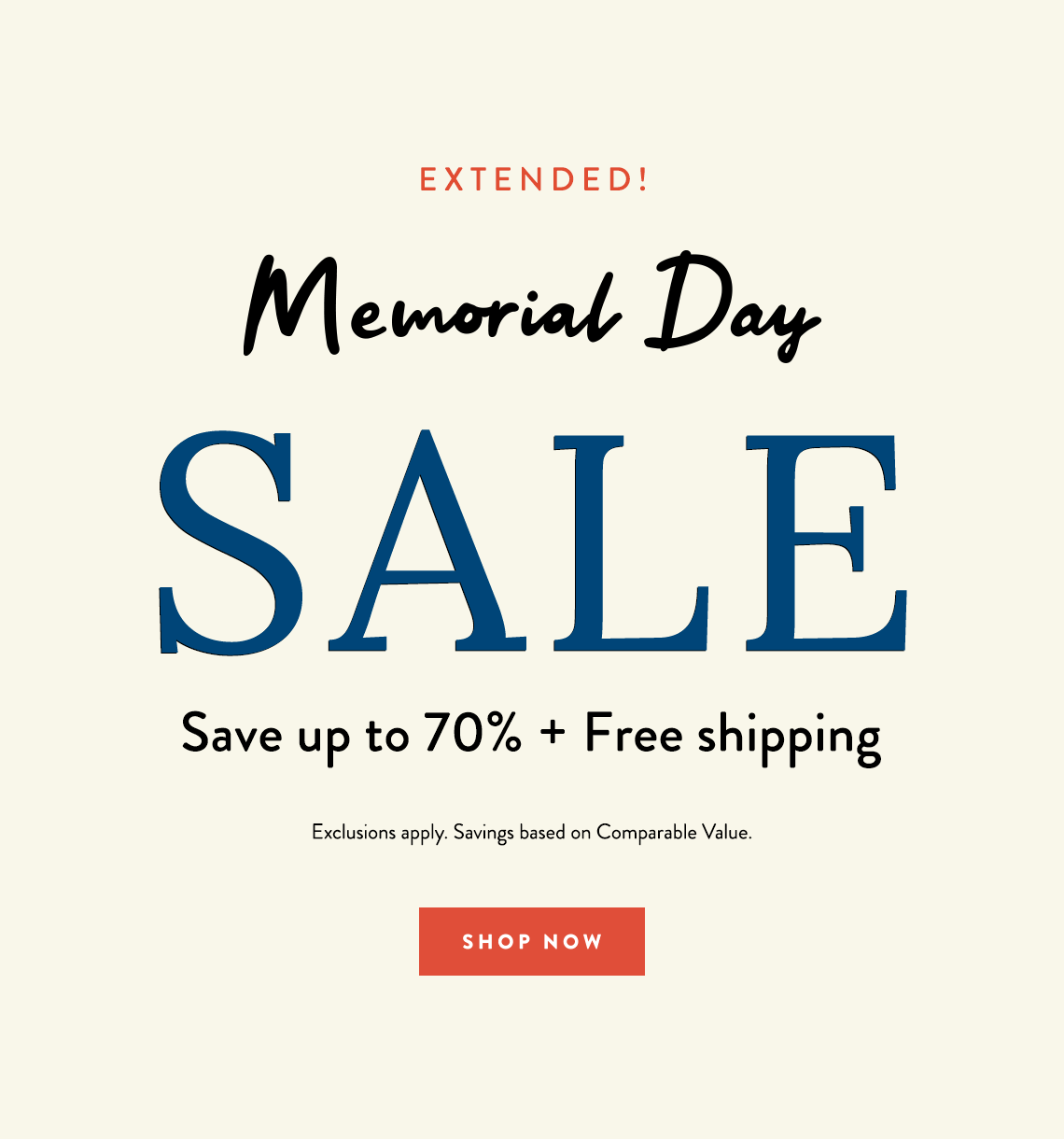 Memorial Day Sale - Extended