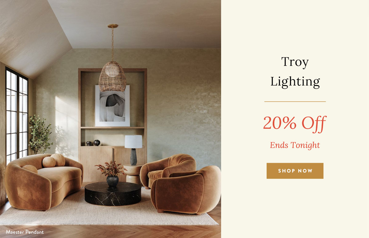 Troy Lighting - 20% off - Ends tonight!