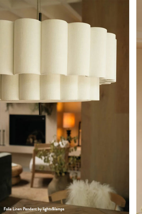 Folia Linen Pendant by lights&lamps